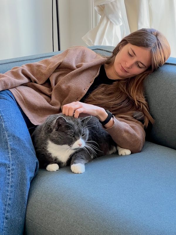Bian with a cat in Amsterdam